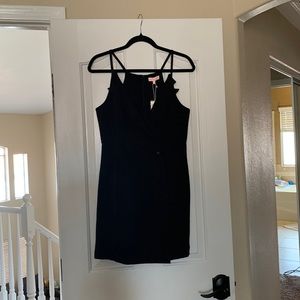 Lulu’s Black Risqué Business Tuxedo Dress